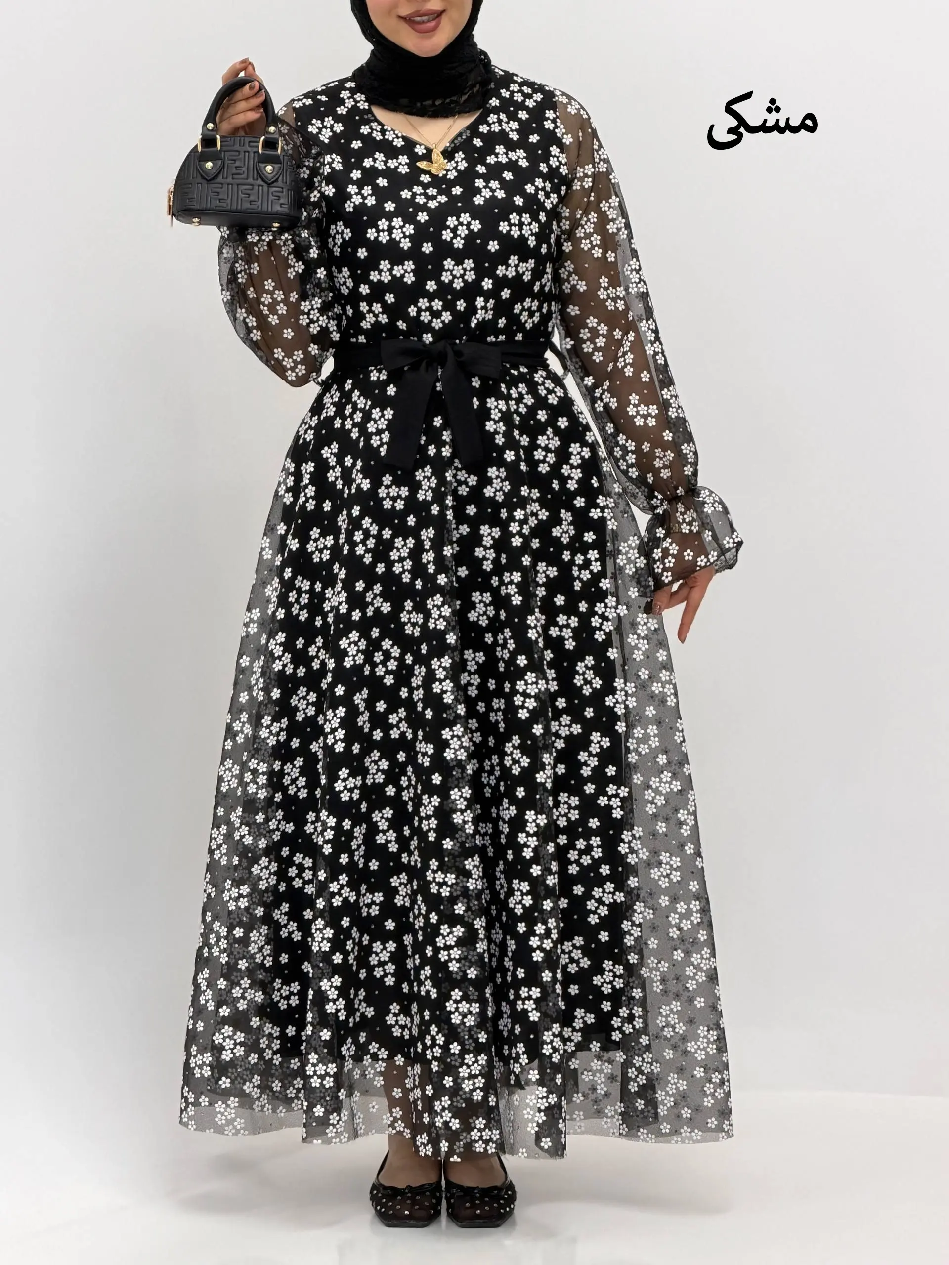 3844-پیراهن ماکسی بابونه